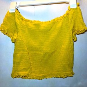Forever 21 Yellow Tube Top with Short Sleeves, size M.